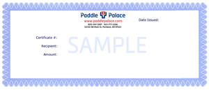 Paddle Palace Gift Certificate