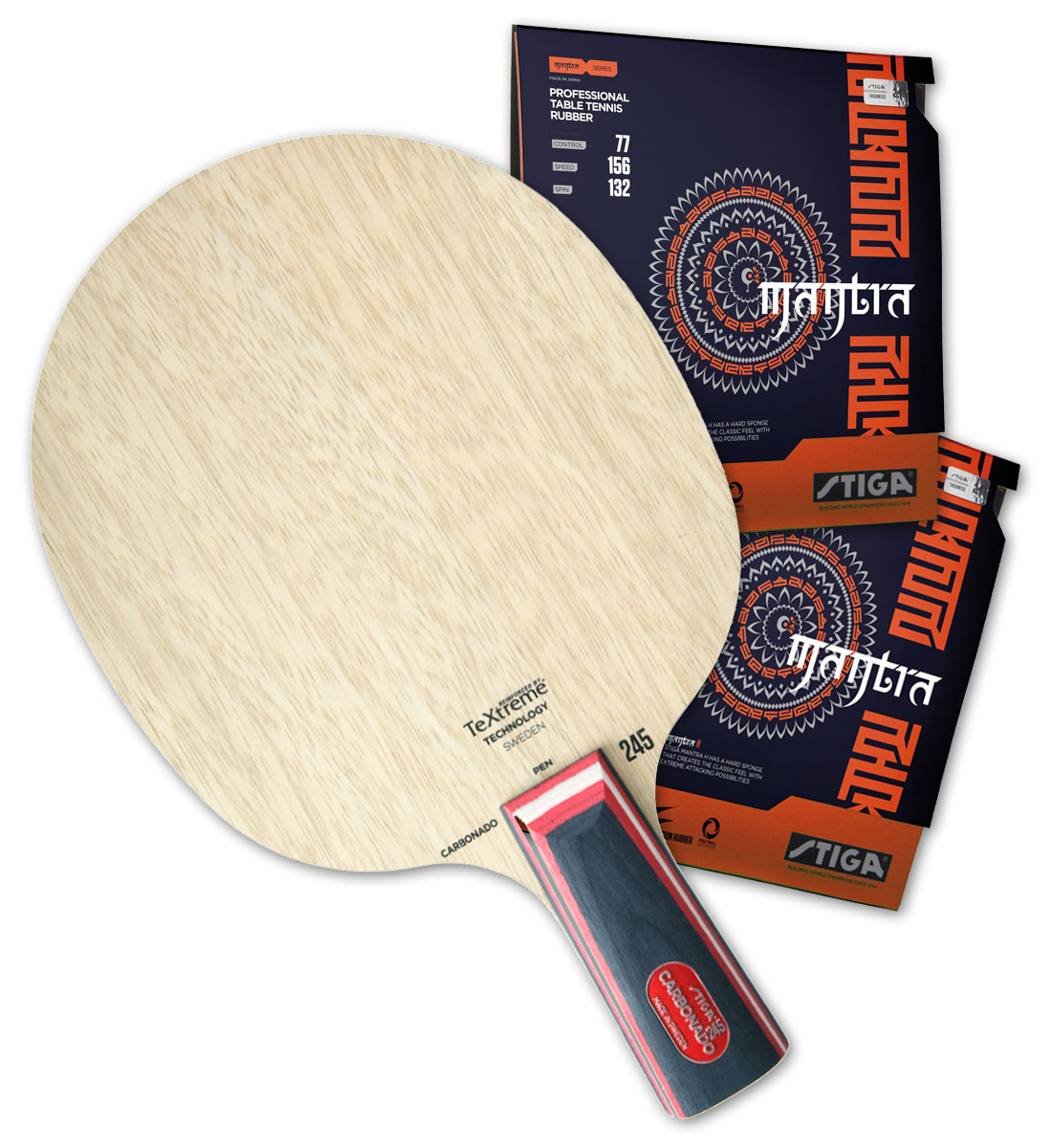 PRO SPECIAL PENHOLD: Stiga Carbonado 245 with Stiga Mantra H-Paddle Palace