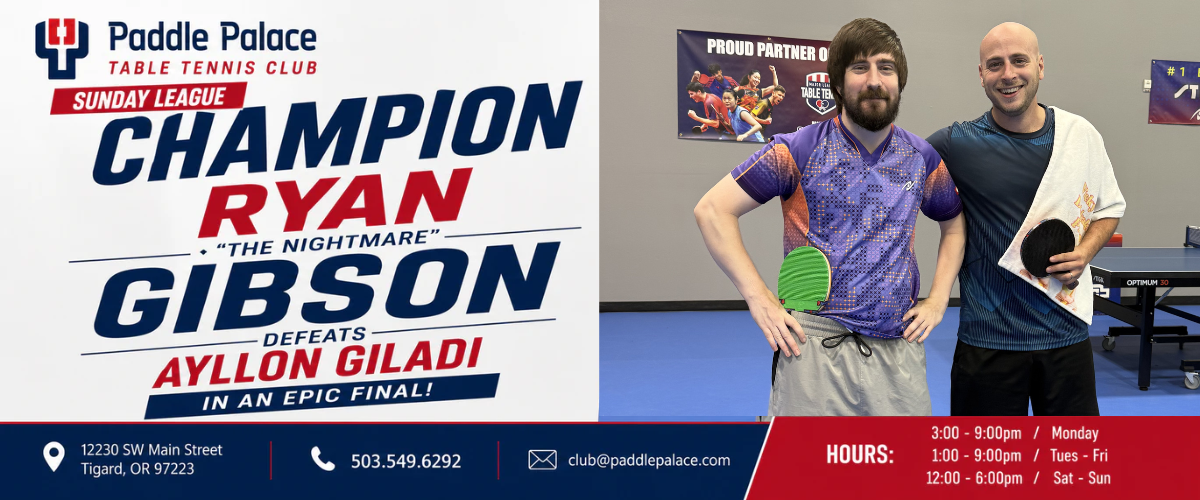 Ryan "The Nightmare" Gibson Captures Paddle Palace Sunday League Championship