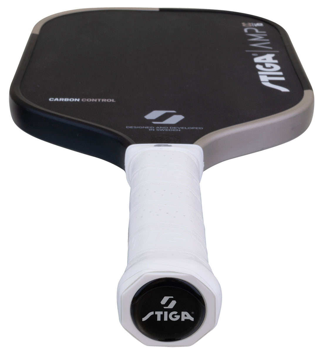 Stiga AMP 16 Elongated Carbon Control Pickleball Paddle - handle