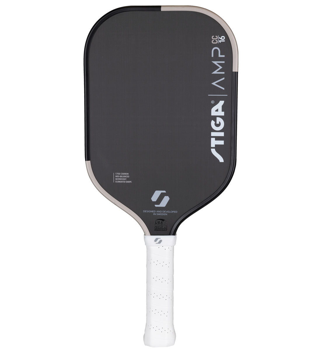 Stiga AMP 16 Elongated Carbon Control Pickleball Paddle - back