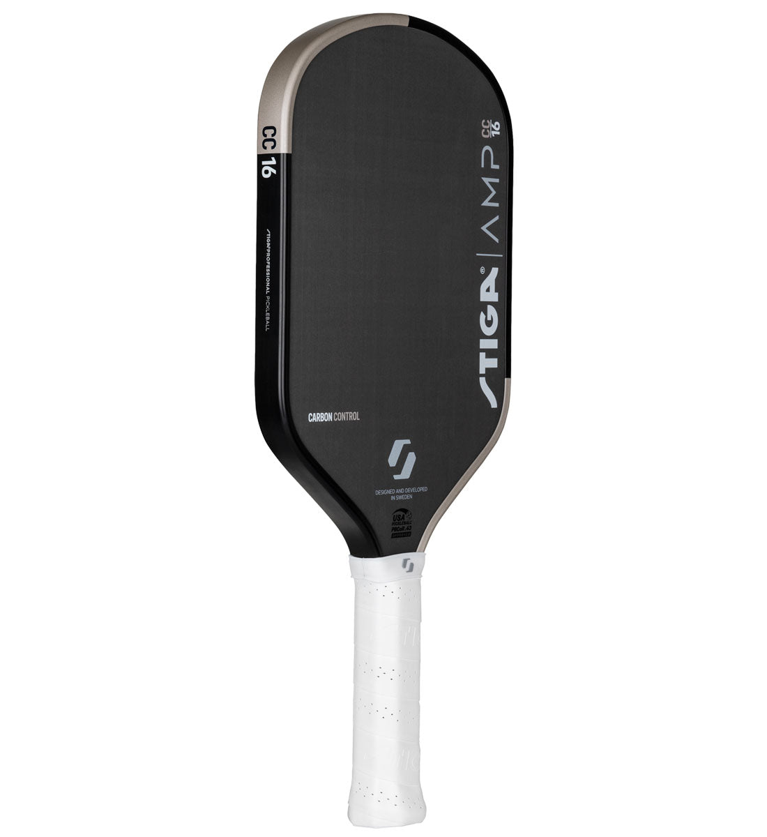 Stiga AMP 16 Hybrid Carbon Control Pickleball Paddle - side front