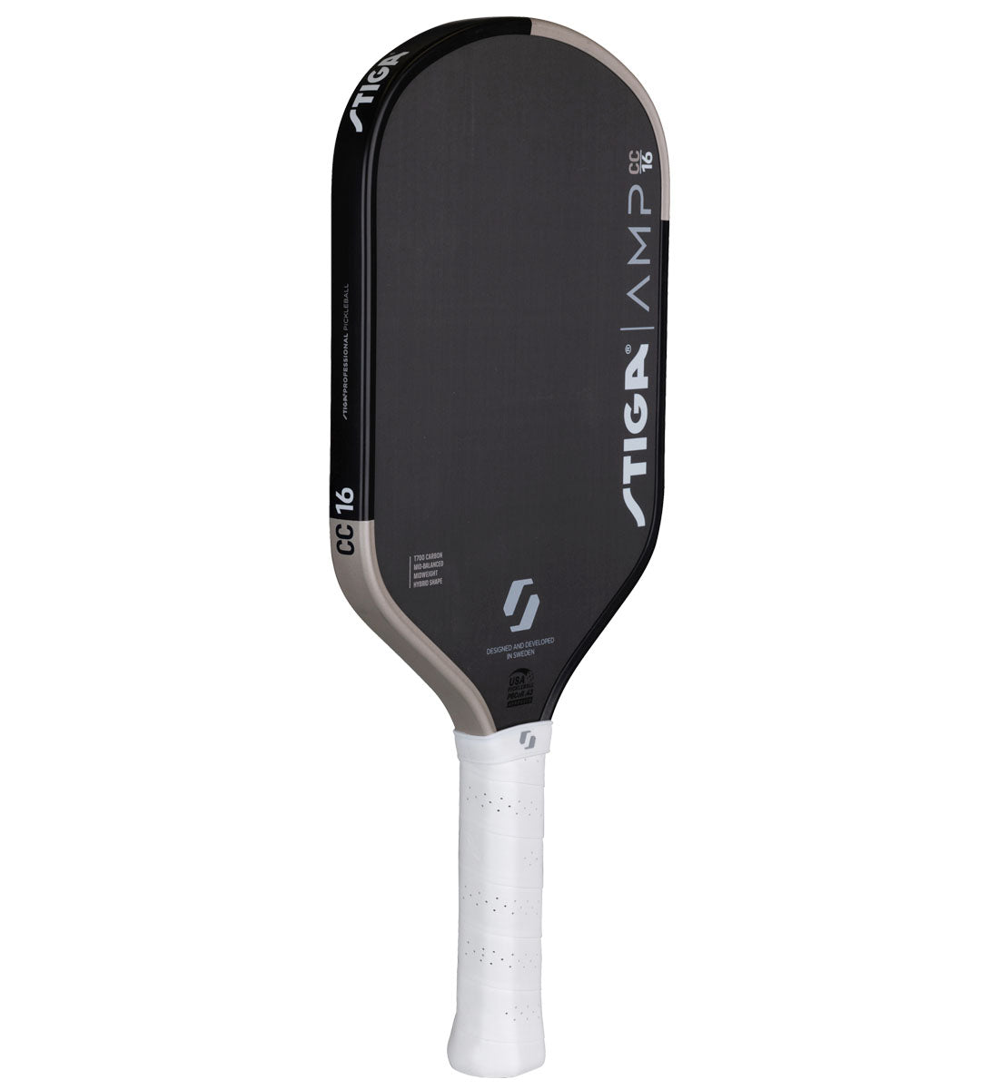Stiga AMP 16 Hybrid Carbon Control Pickleball Paddle - side back