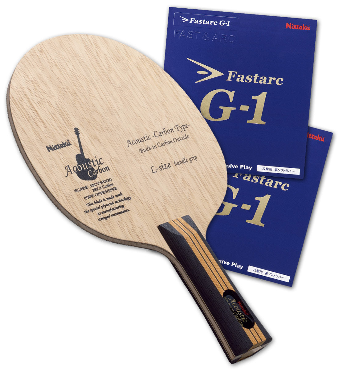 PRO SPECIAL: Nittaku Acoustic Carbon Lg Grip w/ Fastarc G-1