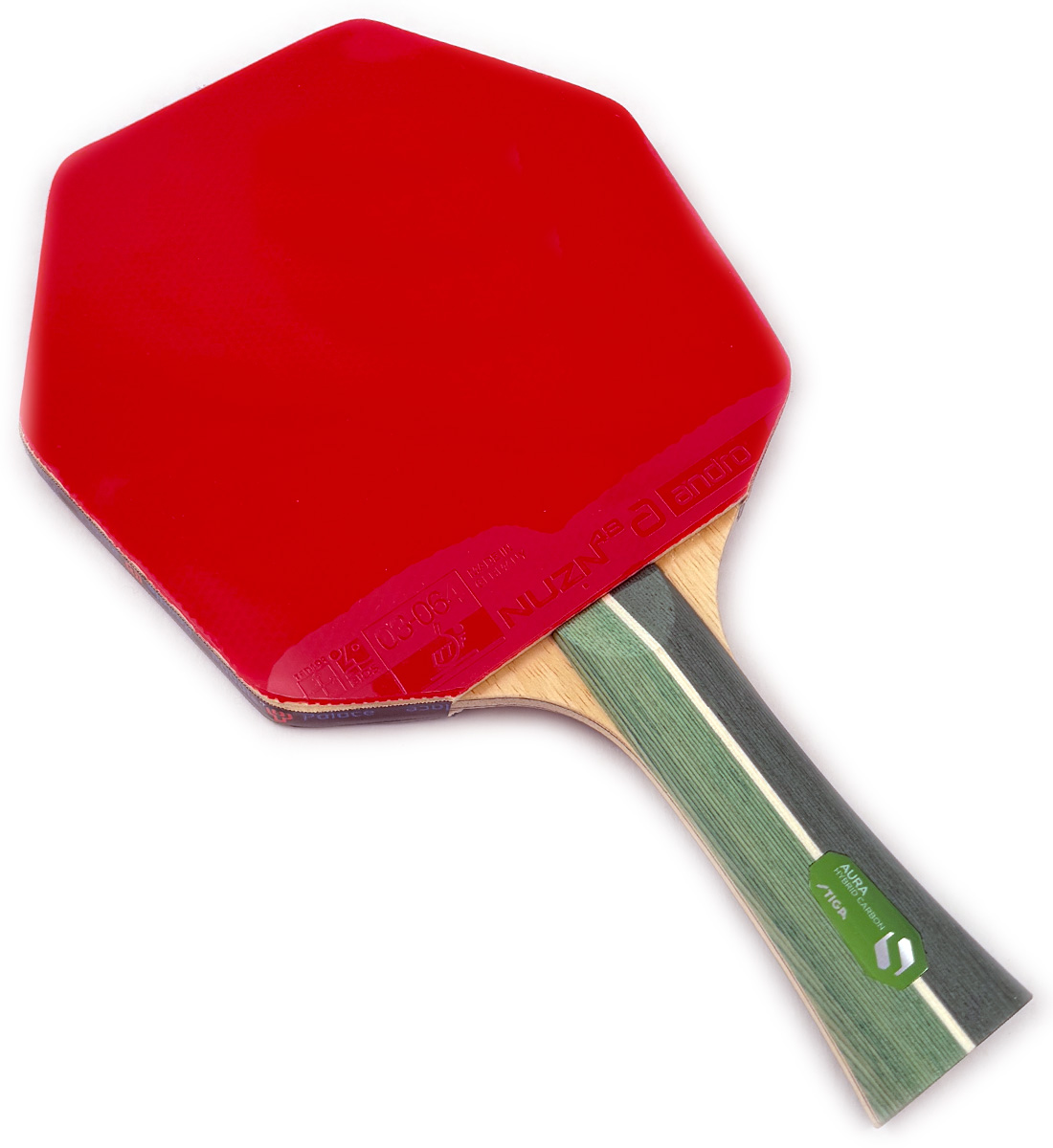 Stiga Aura Hybrid Carbon Cybershape FL w/ Andro Nuzn 48 (#150)